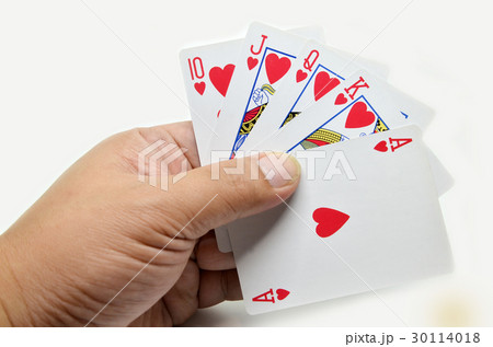 Playing cards in hand 30114018
