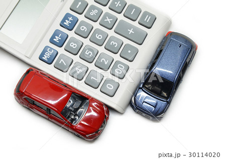 Blue and red car with calculator Blue and red car with calculator 30114020
