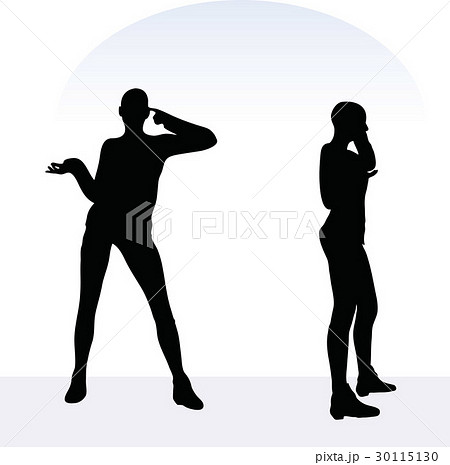 woman in angry pose on white background 30115130
