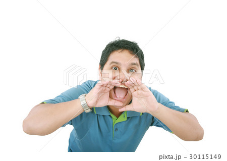 very angry casual man screaming 30115149