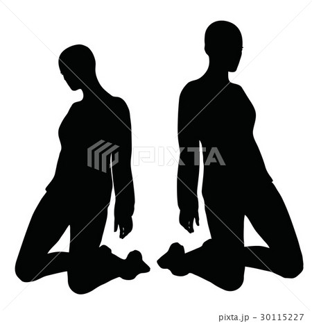 woman in sorrowful pose on white background 30115227