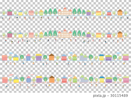 素材-街並み,学校,こども 30115489