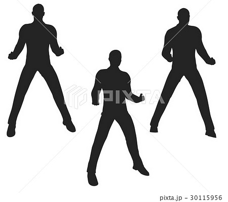 businessman silhouette in super power pose businessman silhouette in super power pose 30115956