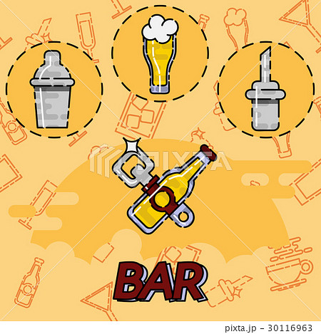 Bar flat concept icons 30116963