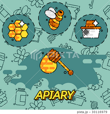 Apiary flat icons set. 30116979