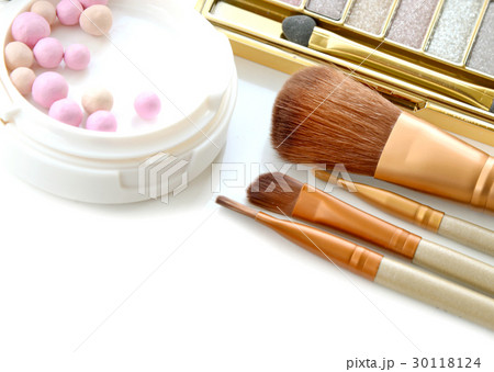 cosmetics set with powder and make up brushes cosmetics set with powder and make up brushes 30118124