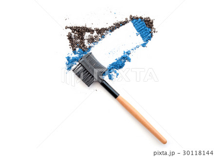 makeup brush with blue powder makeup brush with blue powder 30118144