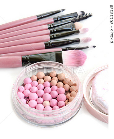 Make-up brushes set with powder balls in box Make-up brushes set with powder balls in box 30118189