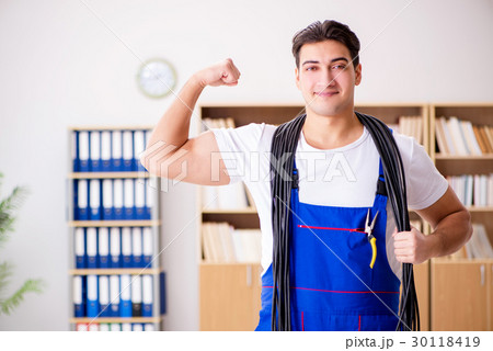 The man doing electrical repairs at home The man doing electrical repairs at home 30118419