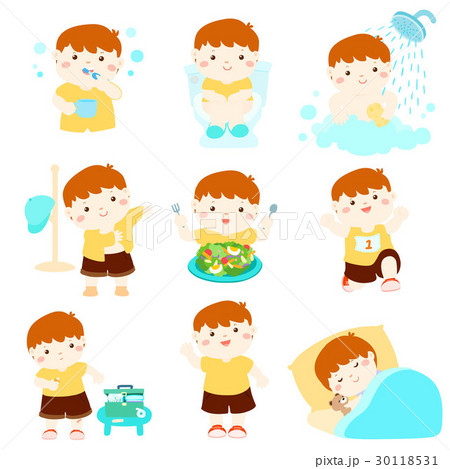 Healthy hygiene for boy cartoon vector Healthy hygiene for boy cartoon vector 30118531