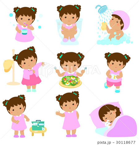 Healthy hygiene for girl cartoon vector Healthy hygiene for girl cartoon vector 30118677
