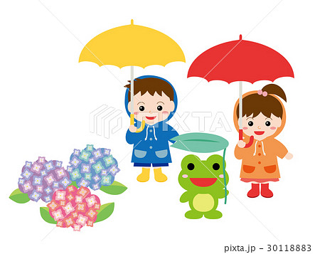 梅雨イメージ こどもたち 梅雨イメージ こどもたち 30118883