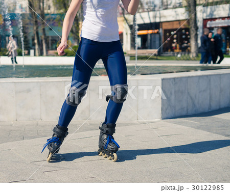 young Roller Girl is learning how to skate 30122985
