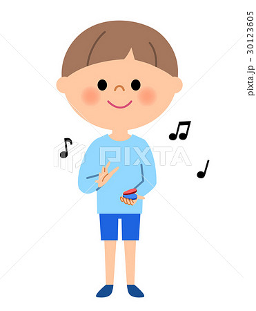 男の子  カスタネットをたたく 30123605