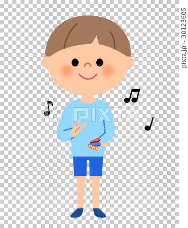 男の子  カスタネットをたたく 30123605