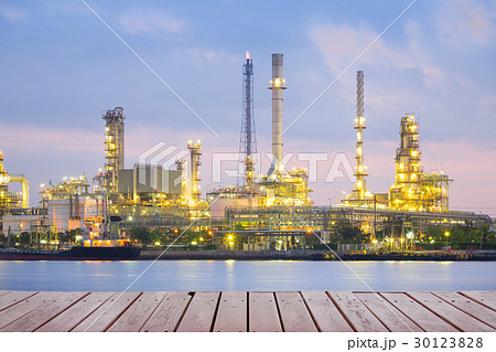 Oil refinery twilight 30123828