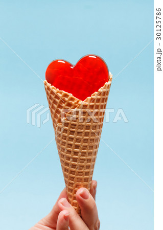 red heart in the waffle cone 30125786