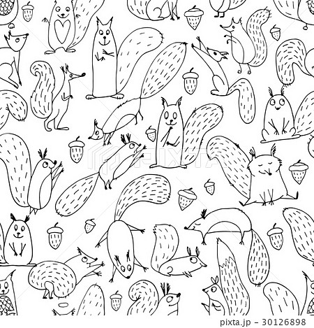 Funny squirrel with nut, seamless pattern design Funny squirrel with nut, seamless pattern design 30126898