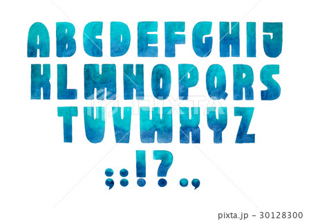 Aquarelle font hand drawn alphabet watercolor 30128300