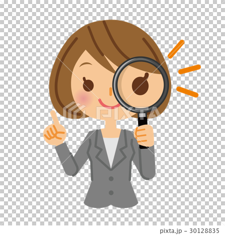 Business woman magnifying glass - Stock Illustration [30128835] - PIXTA