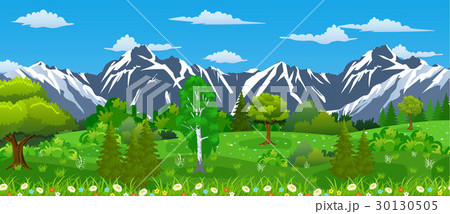 Summer nature landscape with mountains, 30130505