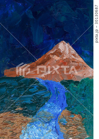 Mountain landscape with oil paints 30130687