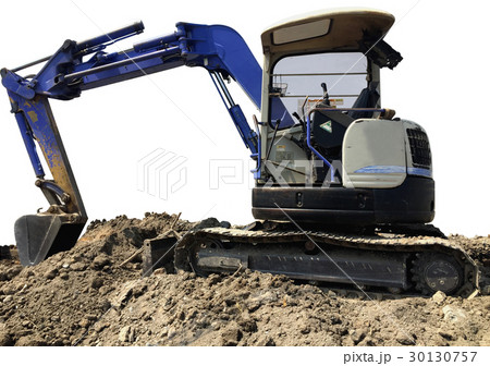 Backhoe at construction site. On white background 30130757