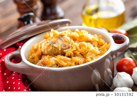 Stewed cabbage with meat 30131592