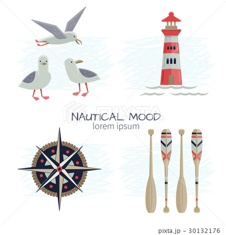 Set of Nautical Vector Pictures 30132176