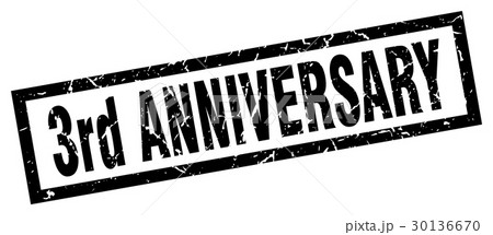 square grunge black 3rd anniversary stamp square grunge black 3rd anniversary stamp 30136670