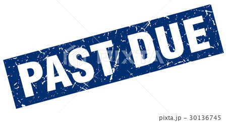 square grunge blue past due stamp 30136745
