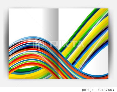 Business report cover template wave Business report cover template wave 30137863