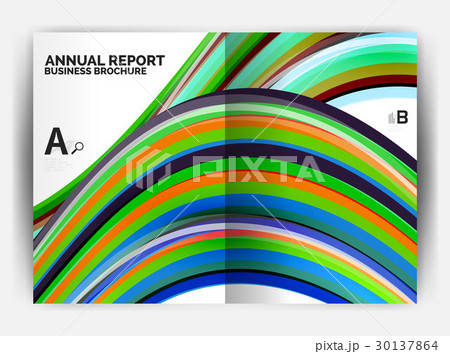 Business report cover template wave Business report cover template wave 30137864