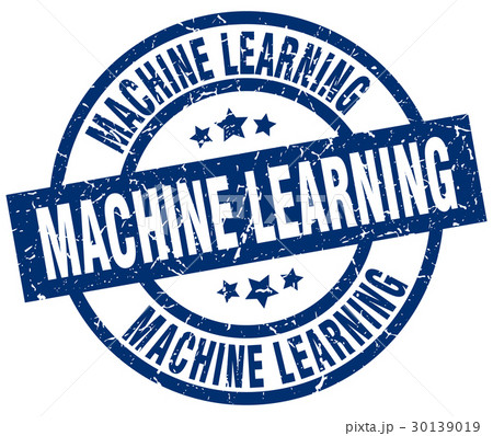 machine learning blue round grunge stamp 30139019
