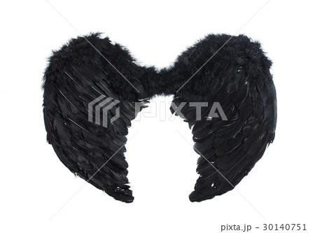 Black artificial angel wings. 30140751
