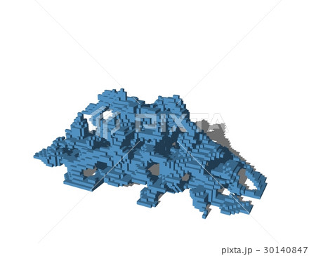 Abstract pixelated ruins. Isolated on white 30140847