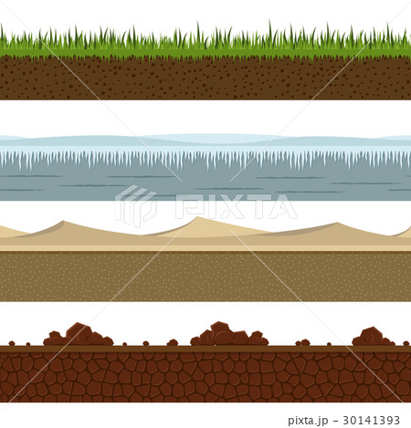 Seamless platformer game land template. 30141393
