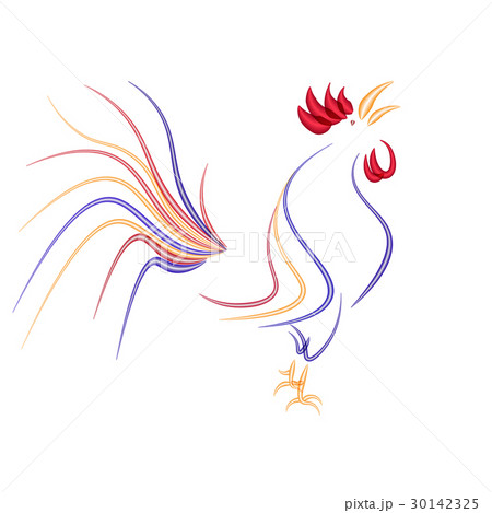 Stylized rooster isolated on a white background 30142325