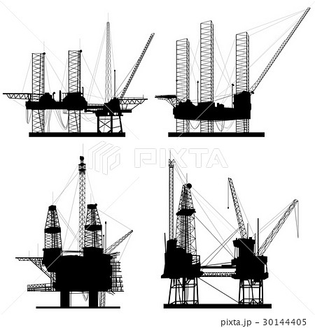 Silhouettes of units for oil industry 30144405