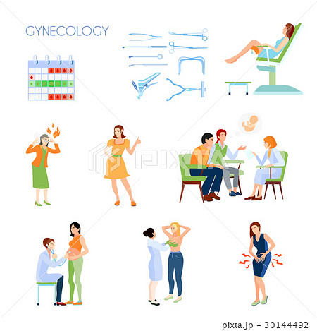 Gynecology Flat Icon Set 30144492