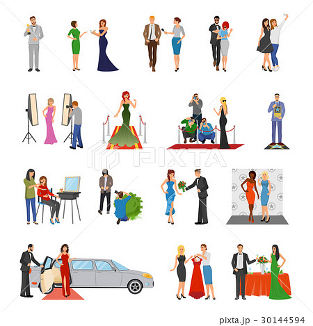 Celebrity Flat Colored Decorative Icons 30144594