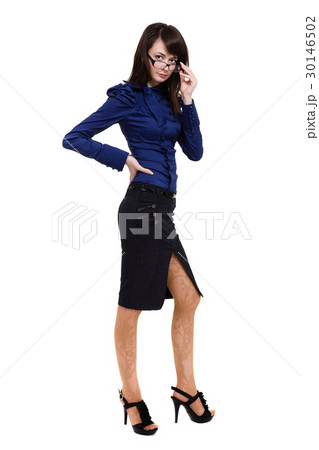 Full length portrait of businesswoman standing Full length portrait of businesswoman standing 30146502
