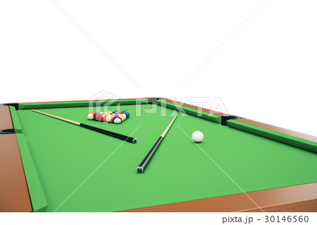 3D illustration Billiard balls on green table with 3D illustration Billiard balls on green table with 30146560