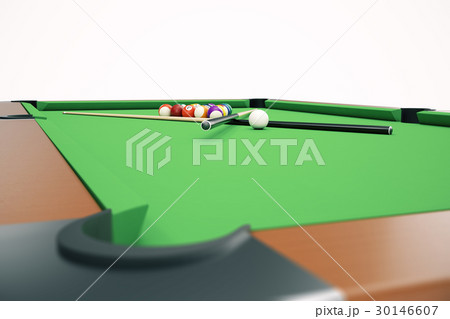 3D illustration American pool snooker balls 30146607
