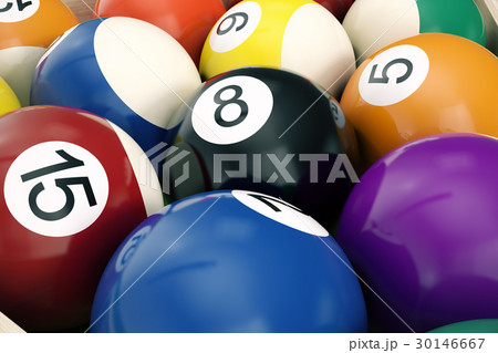 3D illustration American pool snooker balls 3D illustration American pool snooker balls 30146667