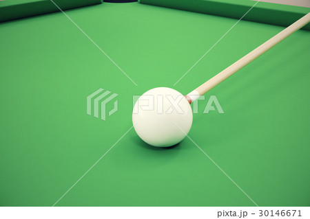 3D illustration Billiard balls in a green pool 30146671