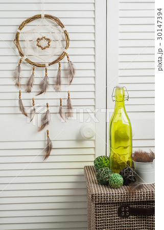 Dream catcher with brown feathers 30147394
