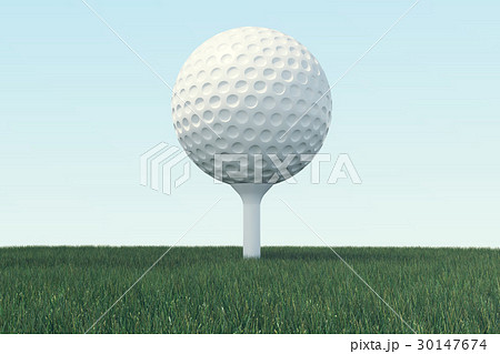 3D illustration Golf ball and ball in grass, close 30147674