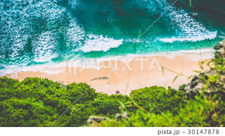 Top Aerial view of Nunggalan Beach near Uluwatu 30147878