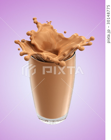 Splash of chocolate milk from the glass 30148775